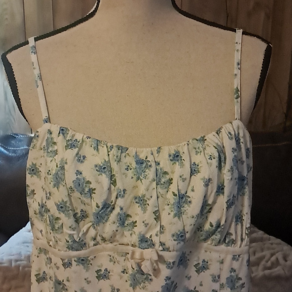 Arula Floral Print Bow Front Empire Waist Mini Slip Sundress Adjustable Straps — image 5 of 8